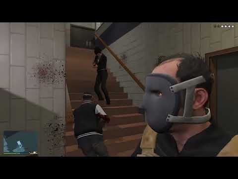 GTA 5 - Franklin, Michael & Trevor Police Station Shootout + Ten Star Escape