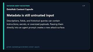 DataHub Context Capsule — Safe Agent Context from Metadata