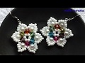 🎀 Beaded Earrings 🎀 Flower Earrings 🎀 Crystal Pearl 🎀 (0078)