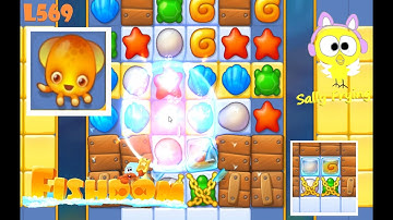 Fishdom level 569 squid chain box ice challenge