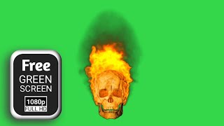 burning skull green screen | skull green screen effects | skeleton green screen video