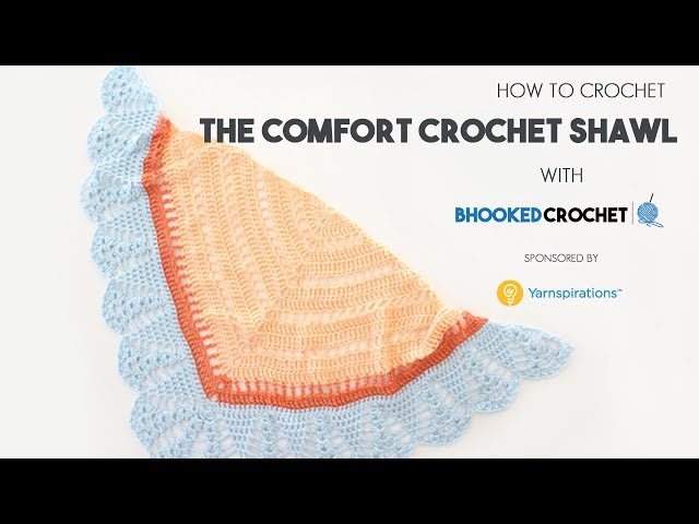 Crochet Comfort Shawl By Yarnspirations Youtube