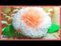 Цветок из органзы с бусинками, Часть 1, МК Канзаши/ Organza flower with beads, Part 1, MK Kanzashi