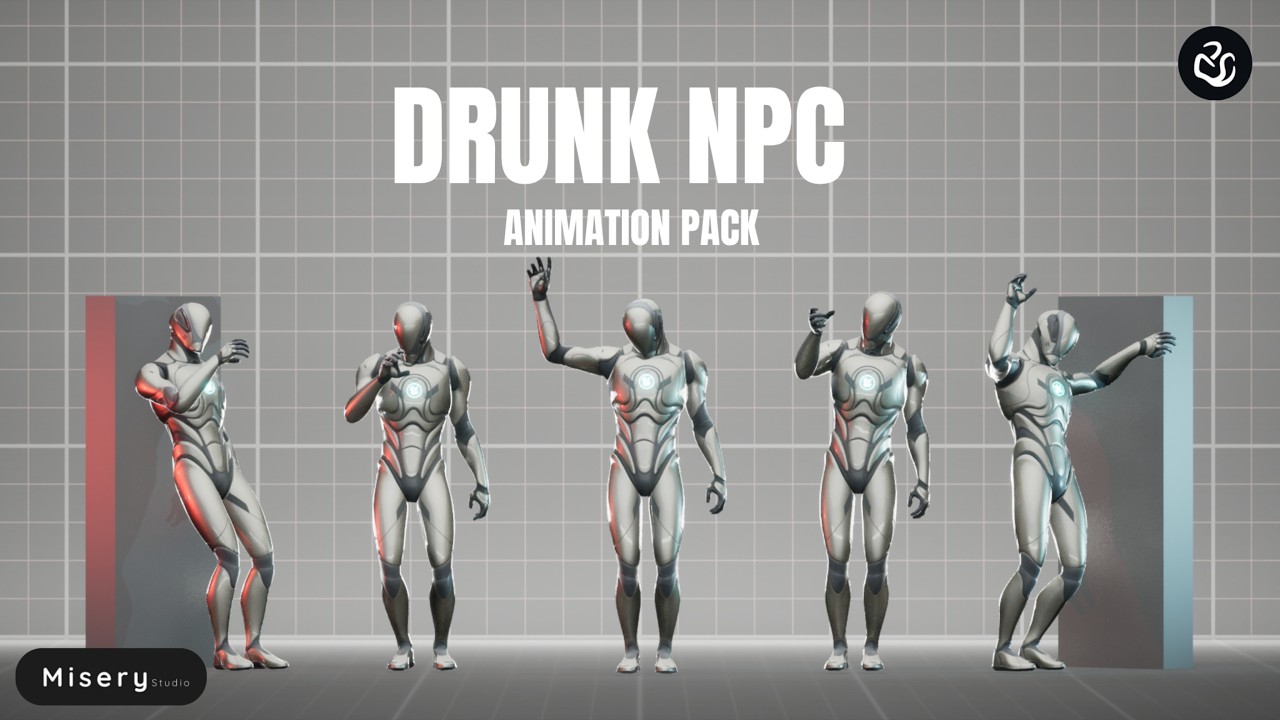 Drunk NPC Animation Pack | Game Ready Animations | Showcase | Misery ...