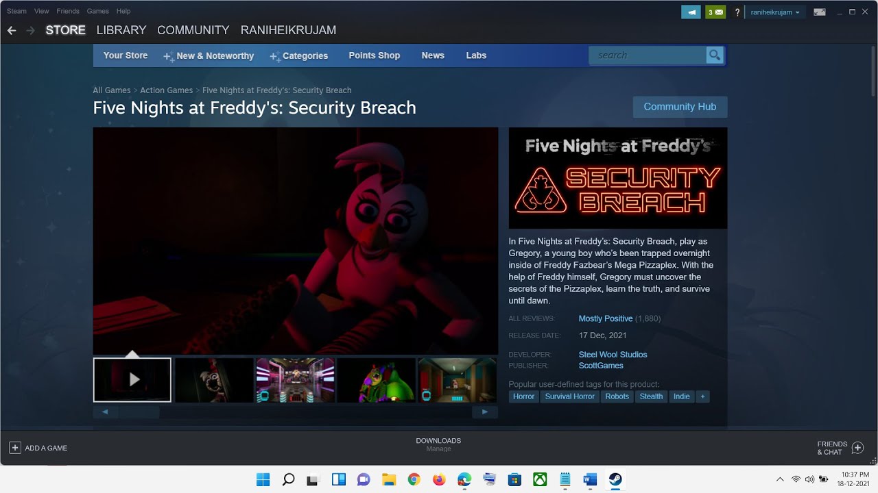 Five Nights At Freddy's Security Breach, Software