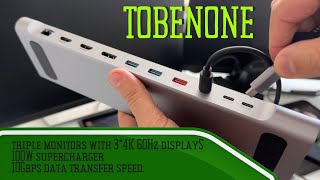 TobenONE UDS041W Laptop Stand & 16-in-1 USB C Docking Station