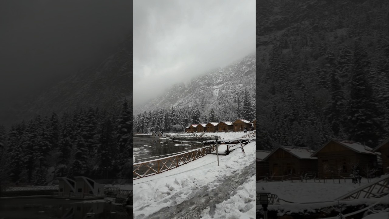 Snowfall in Azure Lagoon Resort kalam Swat