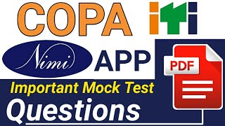 NIMI COPA Question bank mock test app important MCQ with answers for ITI Final Exam paper 2024 pdf