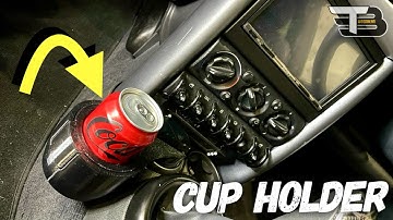 Mini R53 solving the issue of no cupholders when installing a double din headunit 2001-2006 R52 R50