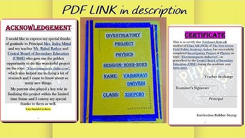 Investigatory Project | Physics |Class 12 | CBSE | Session - 2022-2023 | Electromagnetic Induction |