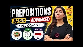 Preposition (in,on ,at) According to time and place detailed explanation by Vandana Yadav