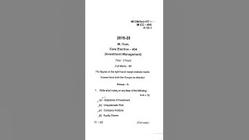 m.com 4 semester investment management exam paper(2019-20)year