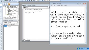 Excel VBA example 5: writing a function to calculate cube root