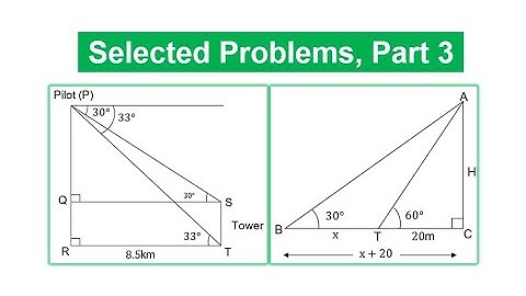 Angles of Elevation and Depression (Selected Problems, Part 3) - Lesson 4
