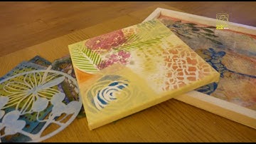 Abstract Floral Painting using Stencils Video