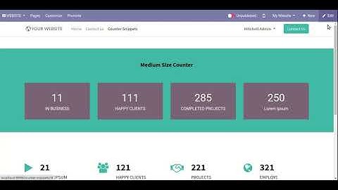 Counter Snippets Odoo, Counter Blocks Odoo