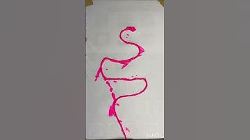 Easy beautiful thread painting design || string pull technique || how to paint using thread #shorts