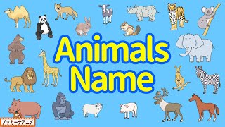 Animals Name | Talking Flashcards | Video for Kids | フラッシュカードで動物の名前をおぼえよう！英語知育アニメ