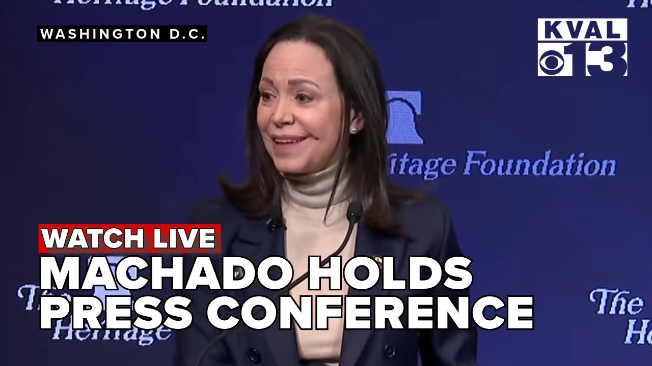 Venezuelan opposition leader Machado is giving a presser at the Heritage Foundation in DC
