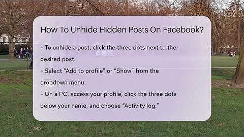 How To Unhide Hidden Posts On Facebook? - Everyday-Networking