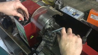 USING a mini metal lathe (facing, drilling, tapping, tapering) harbor freight benchtop 93799