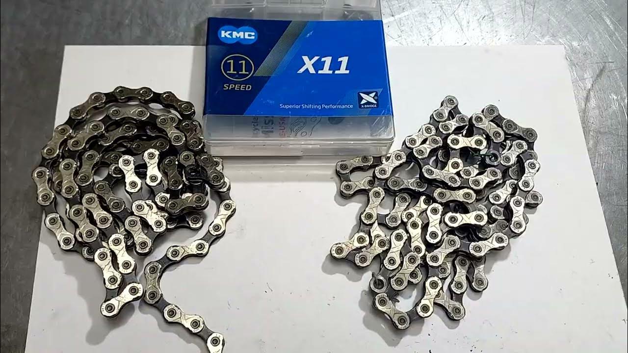Велосипедная цепь KMC X11 с озона, масса, размеры, гравировка - YouTube