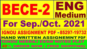 bece 2 solved assignment 2020-21 / bece 2 solved assignment / ignou bece 2 assignment in