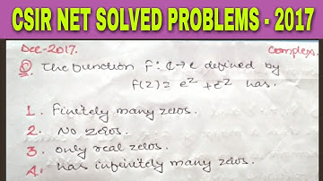 CSIR NET SOLVED PAPER JUNE 2017 | SEC - B | COMPLEX ANALYSIS | ZEROS