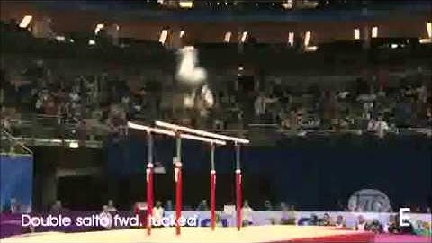 Parallel Bars Double Front Salto Tucked Gymnastics Video