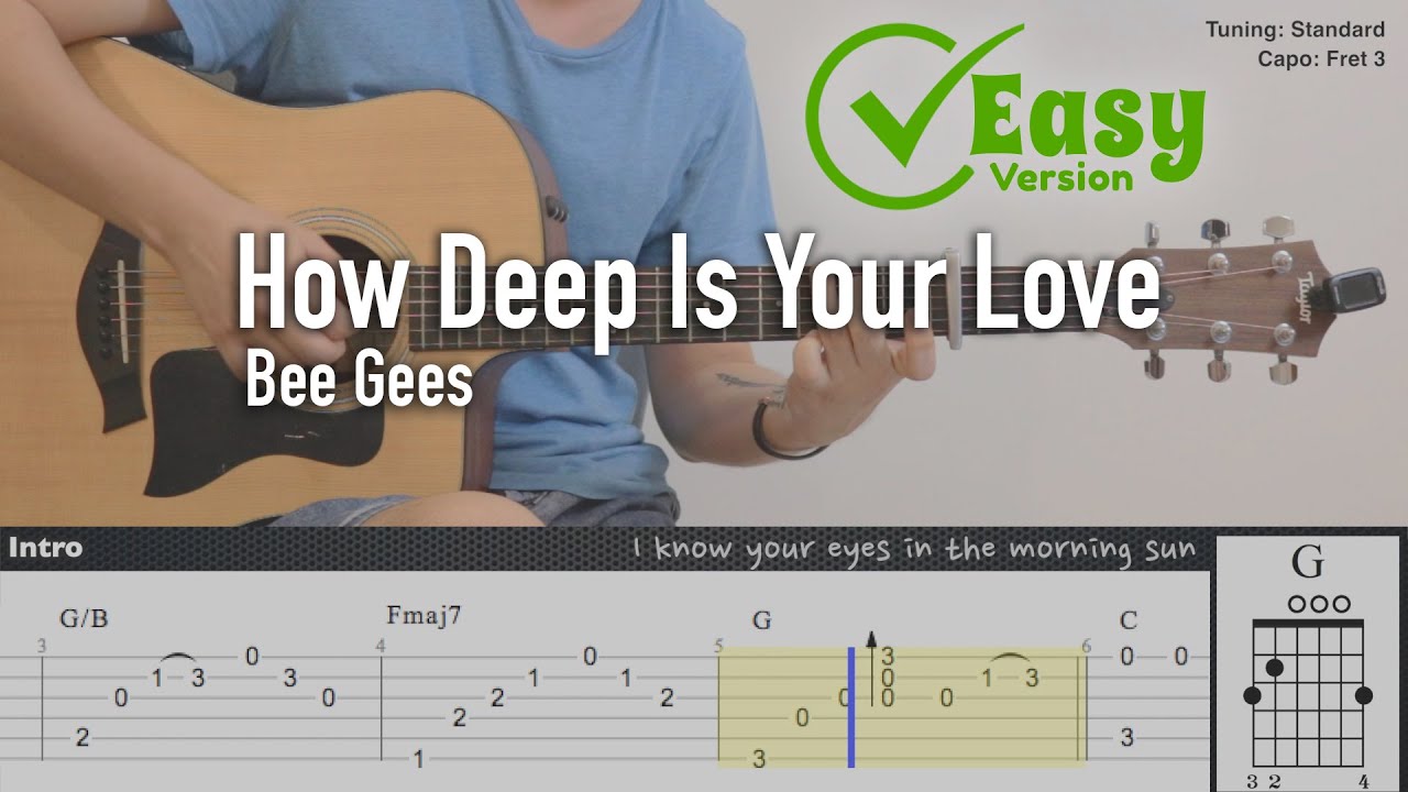 John Frusciante - How deep is your love (Guitar lesson with TAB