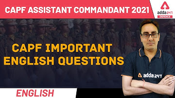 CAPF Assistant Commandant 2021 | English | CAPF Important English Questions