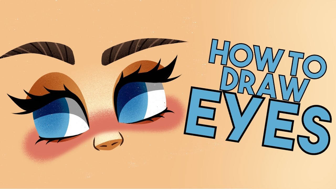 Learn How to draw cute cartoon eyes step by step tutorial