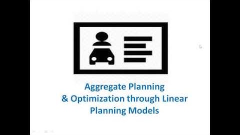Aggregate Planning through Optimization