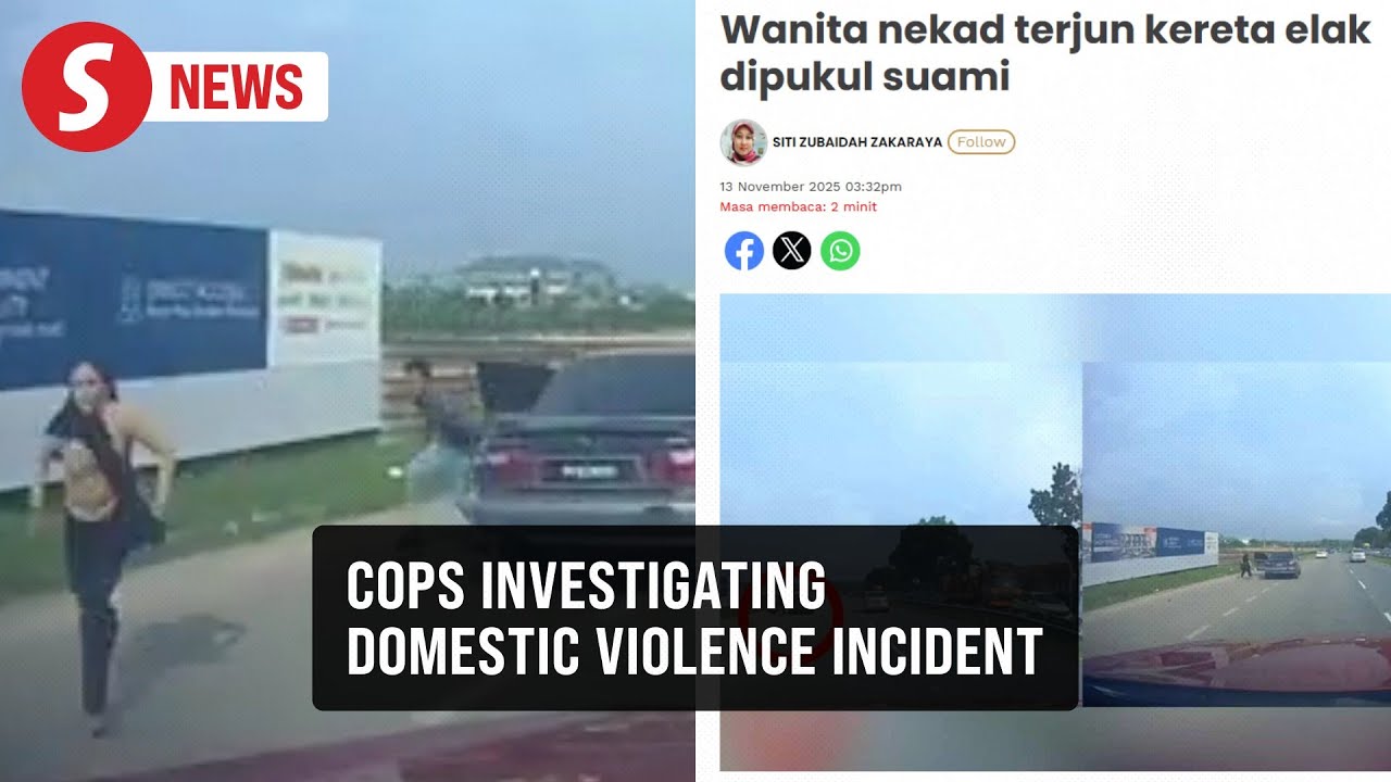 Woman jumps out of moving car to escape allegedly abusive husband - YouTube