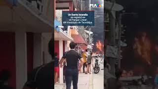 El "Mercadito", ubicado en el parque lineal en Tacotalpa, Tabasco, fue consumido por un incendio