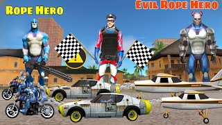 Rope Hero Ghost Bike Roadster Aircraft Drive Mission in Vice Town | Rope Hero Vs Evil Rope Hero |