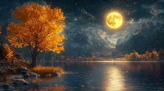 Whimsical Moon Lake Sounds & Night Sky Music | Mindfulness Meditation, Stress Relief & Deep Sleep