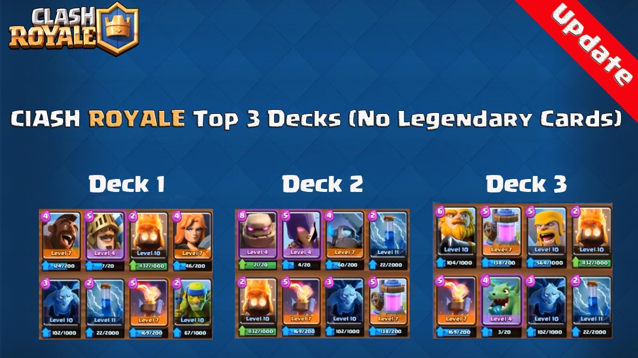 Clash Royale ♦ Top 3 Decks No Legendary Cards