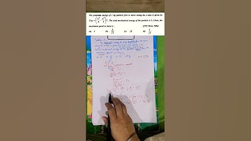 The potential energy of 1 kg particle free to move along x-axis is given by U(x).#trending #viral