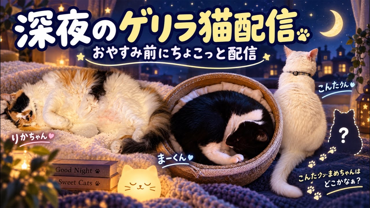 感謝価格(ㅅ´꒳` )ふわり、おやすみ2匹の猫ちゃん YouTube