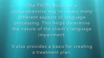 PALPA - Psycholinguistic Assessment of Language Processing in Aphasia