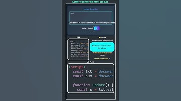 ⚡ Letter Counter using HTML CSS & JavaScript 🔥 | Mini Project #shorts