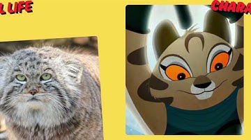 COMPARISON REAL LIFE AND CHARACTER KUNGFU PANDA : SECRET OF THE FURIOUS FIVE