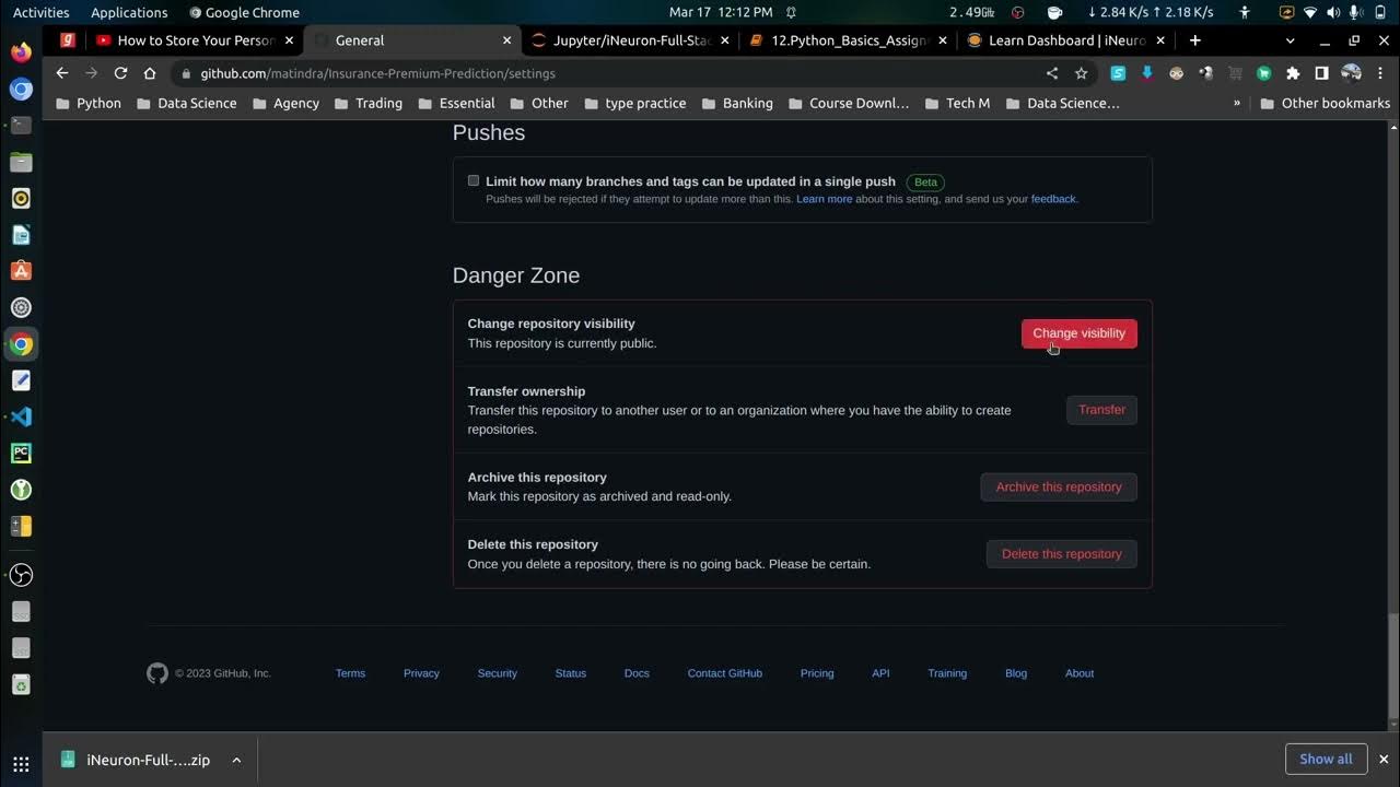 How to make github repo public to private youtube