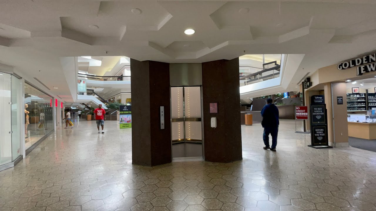 Busy Scenic Otis Hydraulic Elevators @ Fairlane Town Center Dearborn Michigan