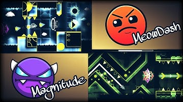 "MeowDash" by ABUDLA & "Magnitude" by Shutter [DEMON] (All Coins) | Geometry Dash 2.1