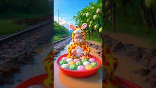 ❤️ Evolution of Baby: Train Attack on Baby for Food Eating #cat #cute #love #shorts BabyLos 75