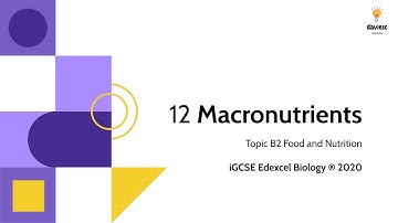 12. Macronutrients - Biology IGCSE Edexcel 9-1: Food and Nutrition
