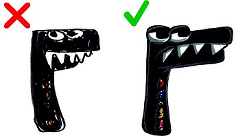 How to draw Alphabet Lore F do vs don