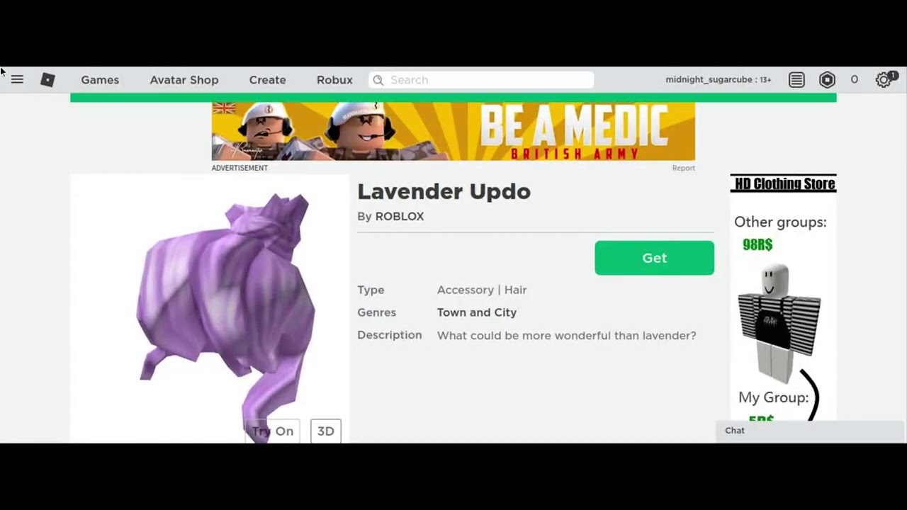 Hair That U Can Get In Roblox Youtube - lavender updo roblox